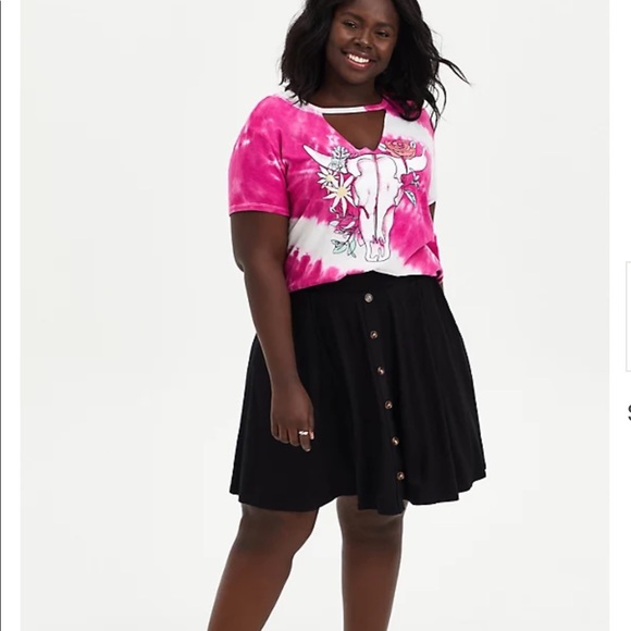 NWT Pink tie-dye skull choker tea - Picture 4 of 6